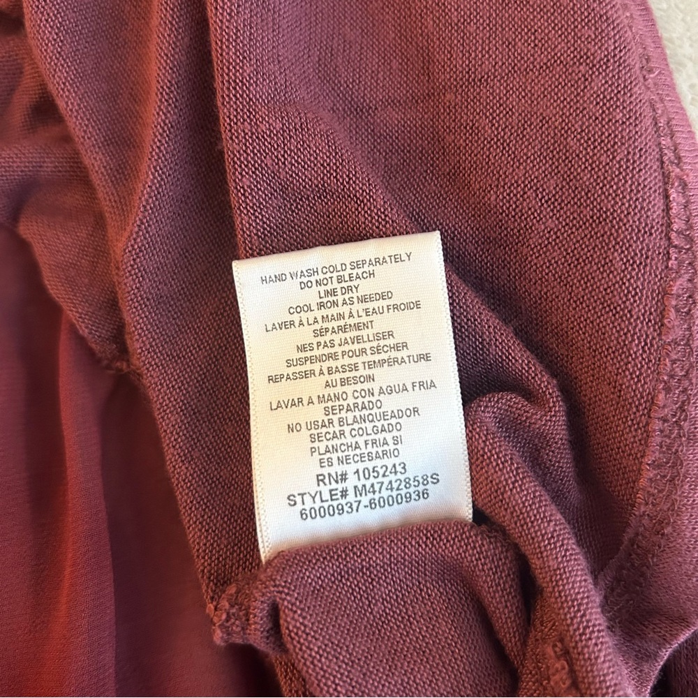 B Collection by Bobeau Womens Burgundy Open Front Lightweight Cardigan Size S - Picture 9 of 9
